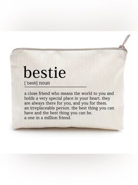 Bestie Canvas Zipper Pouch